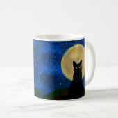 Mug Halloween Chat noir Silhouette Lune (Devant droit)