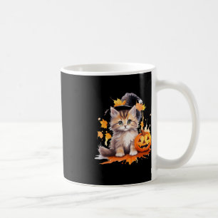 Mug Halloween Chat Noir Sorcière Casquette Citrouille