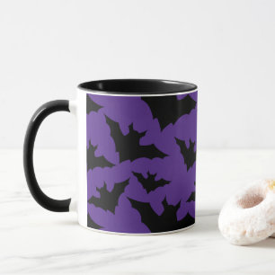 Mug Halloween chauves-souris violet cool éffrayant mot