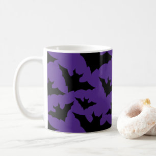 Mug Halloween chauves-souris violet cool éffrayant mot