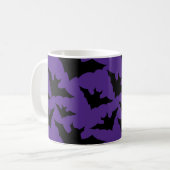 Mug Halloween chauves-souris violet cool éffrayant mot (Devant gauche)