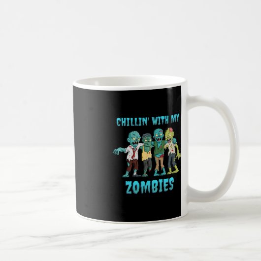 Mug Halloween Chillin Avec Mes Zombies Garçons Filles (Droite)