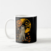 Mug Halloween Citrouille Fantôme Automne Feuilles Art (Gauche)