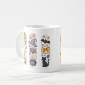 Mug Halloween - Citrouille, Fantômes, Sorcière, Chat - (Devant gauche)