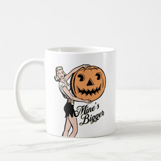 Mug Halloween Citrouille Funny Retro Orange Mines plus (Gauche)
