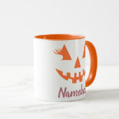 Mug Halloween Citrouille Jack-o'-lantern fille personn (Devant droit)