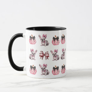 Mug Halloween Coquette Bulldog Bow citrouille Musique 