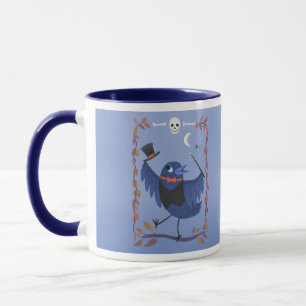 Mug Halloween Corbeau Lune Bleu Magique