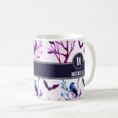 Mug Halloween Corbeaux chauves-souris Monogramme Nom p (Devant droit)