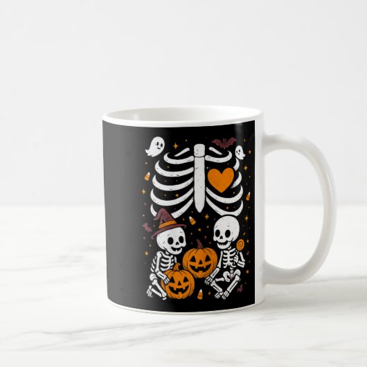 Mug Halloween Costume Pregnant Woman Twins Pumpkin Rib (Droite)