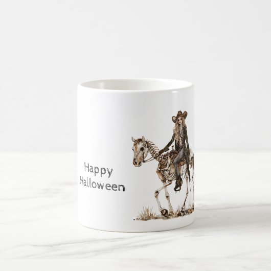 Mug Halloween Cowgirl Western Horse Skeleton (Centre)