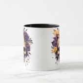 Mug Halloween crâne déplaisant Jaune et violet (Centre)