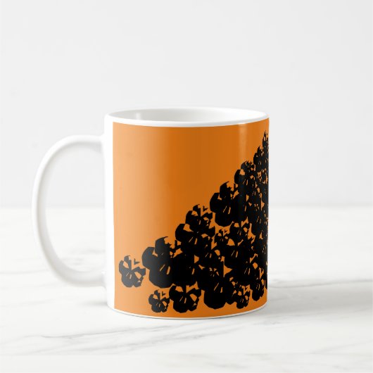 Mug Halloween crânes effrayants empiler noir orange (Gauche)