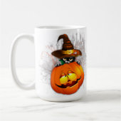 Mug Halloween Cute Kitty Witch et ami Citrouille (Gauche)