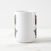 MUG HALLOWEEN CUTE ORANGE & CHAT NOIR À CAULDRON (Centre)