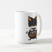 MUG HALLOWEEN CUTE ORANGE & CHAT NOIR À CAULDRON (Devant droit)