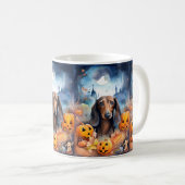 Mug Halloween Dachshund Avec La Peur Citrouille (Devant droit)