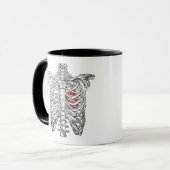 Mug Halloween d'anatomie de la cage thoracique et du c (Devant gauche)