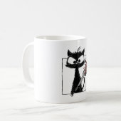 Mug Halloween de baseball de chat noir (Devant gauche)