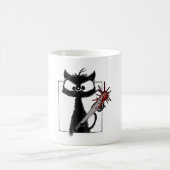 Mug Halloween de baseball de chat noir (Centre)