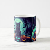 Mug Halloween de chat noir (Devant droit)