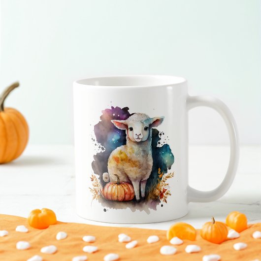 Mug Halloween de l'agneau aquarelle