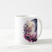 MUG HALLOWEEN DE LUNE FLORALE ROSE (Devant droit)