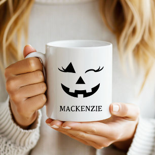 Mug Halloween de visage de Citrouille de Jack-o'-lante