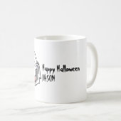 Mug Halloween Dracula tiré à la main (Devant droit)