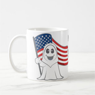 Mug Halloween drapeau américain éffrayant Grim Reaper