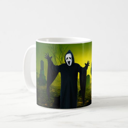 Mug Halloween effrayant. (Devant gauche)