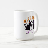 Mug Halloween éffrayant Chat Lady Chats Noirs (Devant droit)