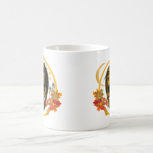 Mug Halloween éffrayant crâne doré avec Rose noir (Centre)