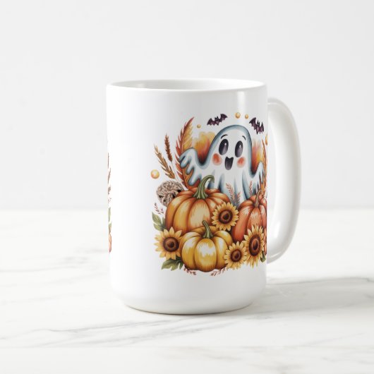 Mug Halloween éffrayant Cute Ghomajorité Harvest Autom (Devant droit)