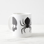 Mug Halloween Éffrayant déplaisant - Crâne, araignée e (Devant gauche)
