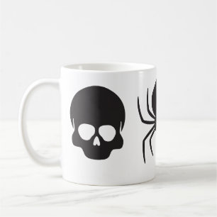Mug Halloween Éffrayant déplaisant - Crâne, araignée e