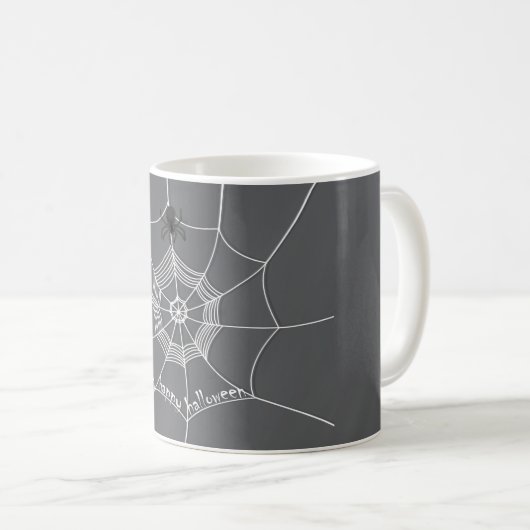 Mug Halloween Éffrayant effrayant mignon araignée Web (Devant droit)