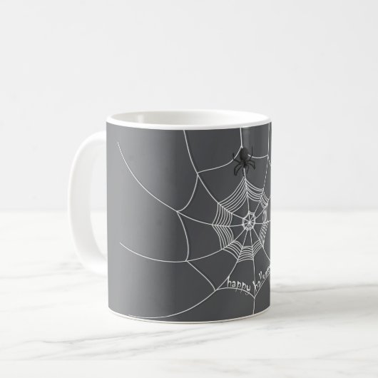 Mug Halloween Éffrayant effrayant mignon araignée Web (Devant gauche)