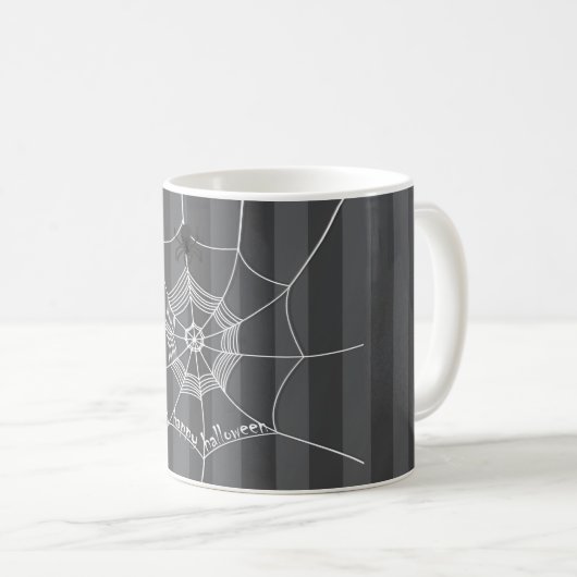 Mug Halloween Éffrayant effrayant mignon araignée Web (Devant droit)