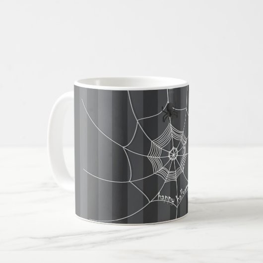 Mug Halloween Éffrayant effrayant mignon araignée Web (Devant gauche)
