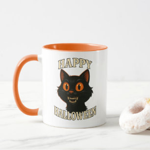 Mug Halloween éffrayant en chat noir