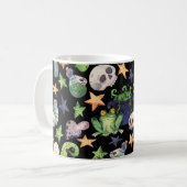 Mug Halloween éffrayant : Motif à main foncée. (Devant gauche)