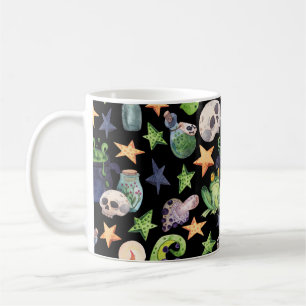 Mug Halloween éffrayant : Motif à main foncée.