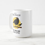 Mug Halloween éffrayant noir corbeau (Devant gauche)
