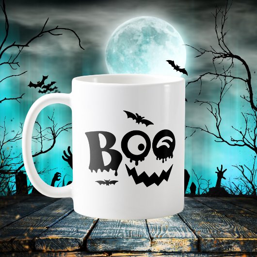 Mug Halloween Éffrayant noir et blanc