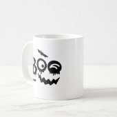 Mug Halloween Éffrayant noir et blanc (Devant gauche)