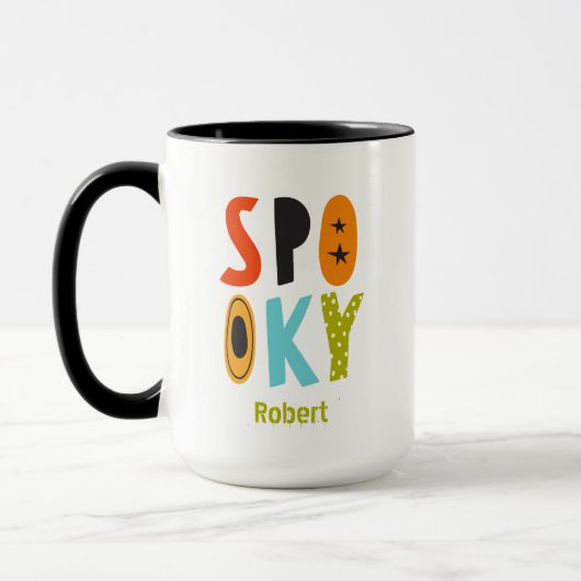 Mug Halloween effrayant nom personnalisé (Gauche)