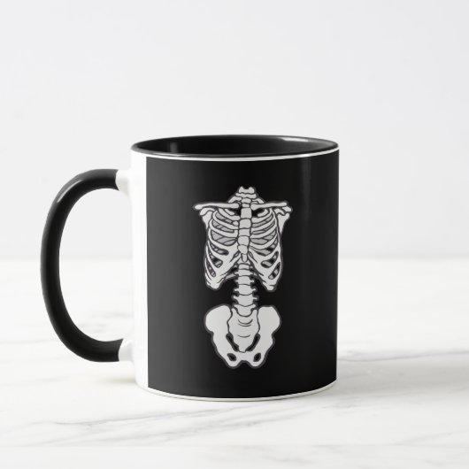 Mug Halloween Éffrayant Skeleton Bones Rib Cage (Gauche)
