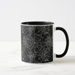 Mug Halloween Éffrayant Spider Web noir blanc