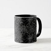 Mug Halloween Éffrayant Spider Web noir blanc (Devant droit)